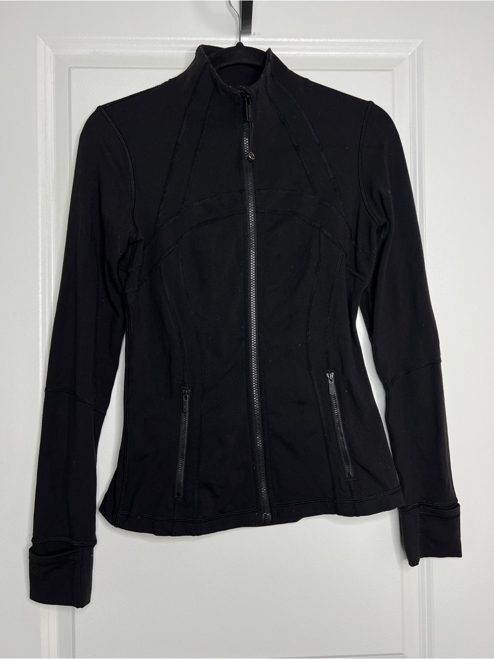 Lululemon Define Jacket Black Luon Athletic Slim Fit Contour Zip Up Size 6 Thumb